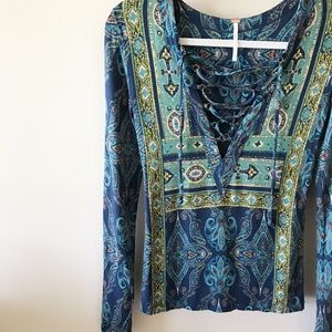 Free People Lace-Up Top // Size XS